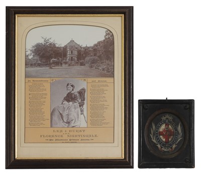 Lot 300 - Of Florence Nightingale interest: a painted leather panel