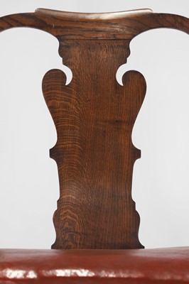Lot 142 - A large George II-style oak armchair