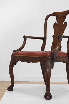 Lot 142 - A large George II-style oak armchair
