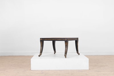 Lot 133 - An Empire-style ebonised and parcel-gilt wooden stool