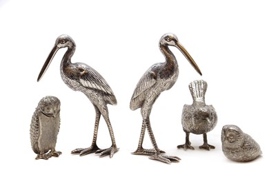 Lot 20 - Two silver storks
