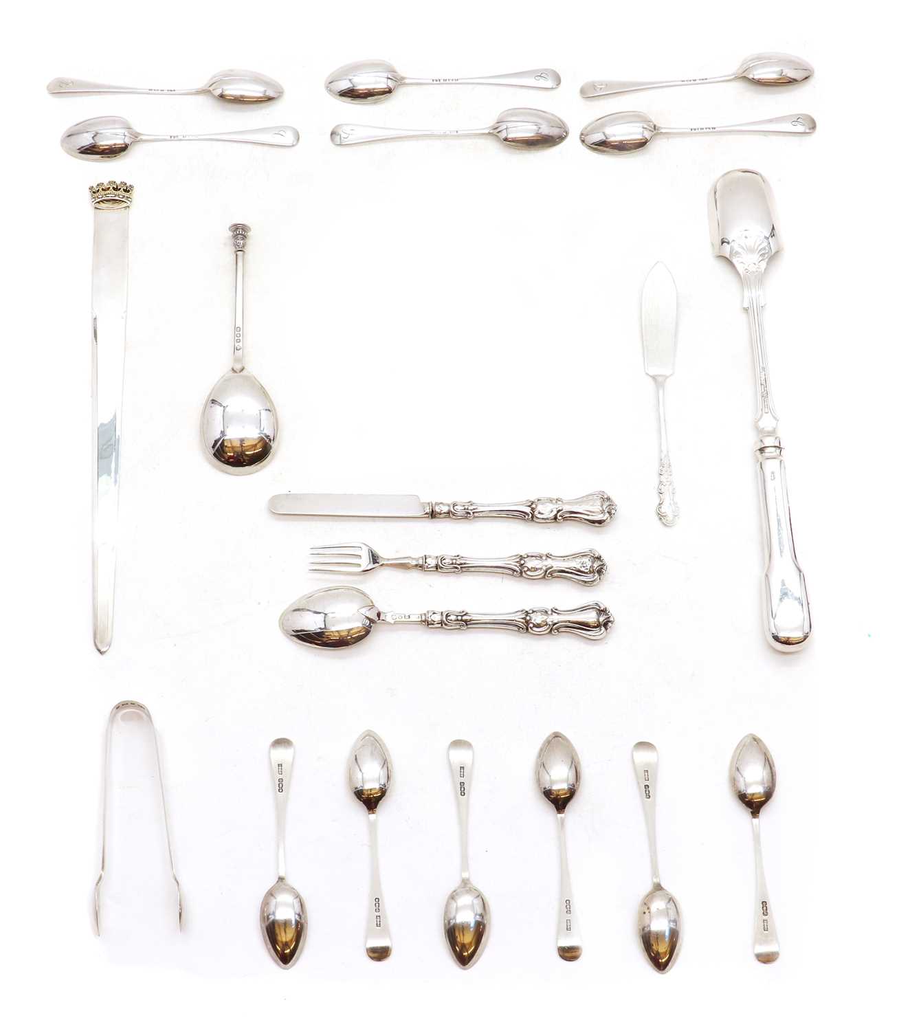 Lot 35 - A collection of silver flatware