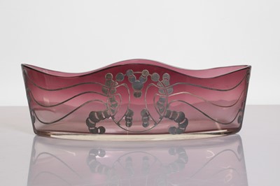 Lot 109 - An amethyst and silver overlaid glass bowl