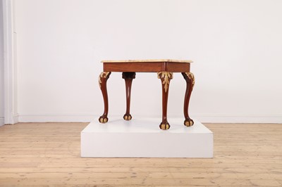 Lot 295 - A George II-style mahogany, parcel-gilt and faux marble occasional table