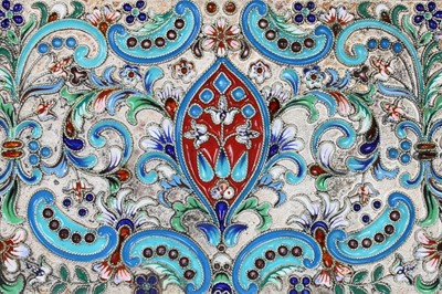 Lot 14 - A silver and cloisonné cigarette case
