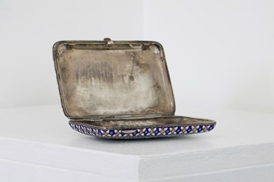 Lot 14 - A silver and cloisonné cigarette case