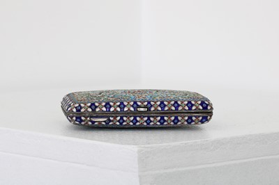 Lot 14 - A silver and cloisonné cigarette case
