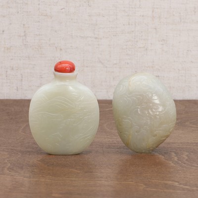 Lot 153 - Two Chinese jade snuff bottles