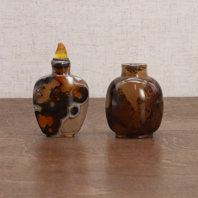 Lot 137 - Two Chinese agate snuff bottles