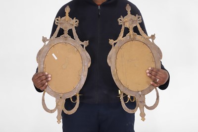 Lot 123 - A pair of Gustavian-style carved giltwood girandoles