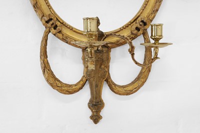 Lot 123 - A pair of Gustavian-style carved giltwood girandoles