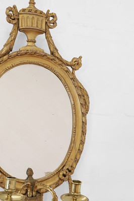 Lot 123 - A pair of Gustavian-style carved giltwood girandoles