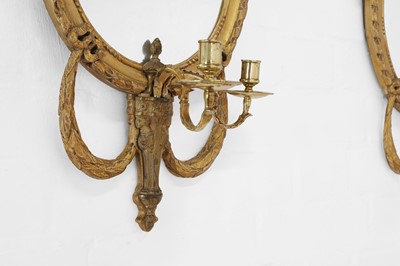 Lot 123 - A pair of Gustavian-style carved giltwood girandoles