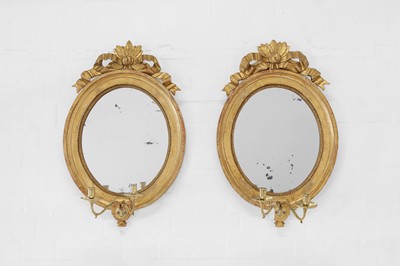 Lot 258 - A pair of giltwood and gesso girandoles
