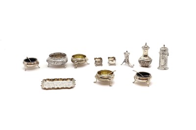 Lot 7 - A collection of silver cruets