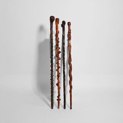 Lot 10 - A Victorian carved beech walking stick