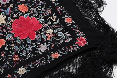 Lot 150A - A Chinese embroidered piano shawl