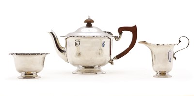 Lot 4 - A silver three piece tea service
