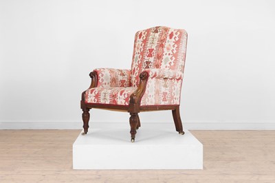 Lot 138 - A William IV walnut armchair