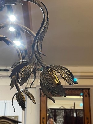 Lot 22 - A silvered-brass ceiling light