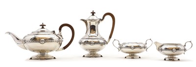 Lot 19 - A four piece silver tea service