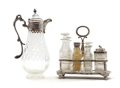 Lot 28 - A George III silver cruet stand