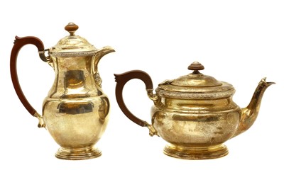 Lot 2 - A two piece silver tea service