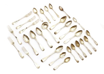 Lot 31 - A collection of George III and later silver flatware
