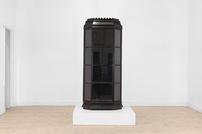 Lot 9 - An Aesthetic Period ebonised and glazed wooden corner cabinet