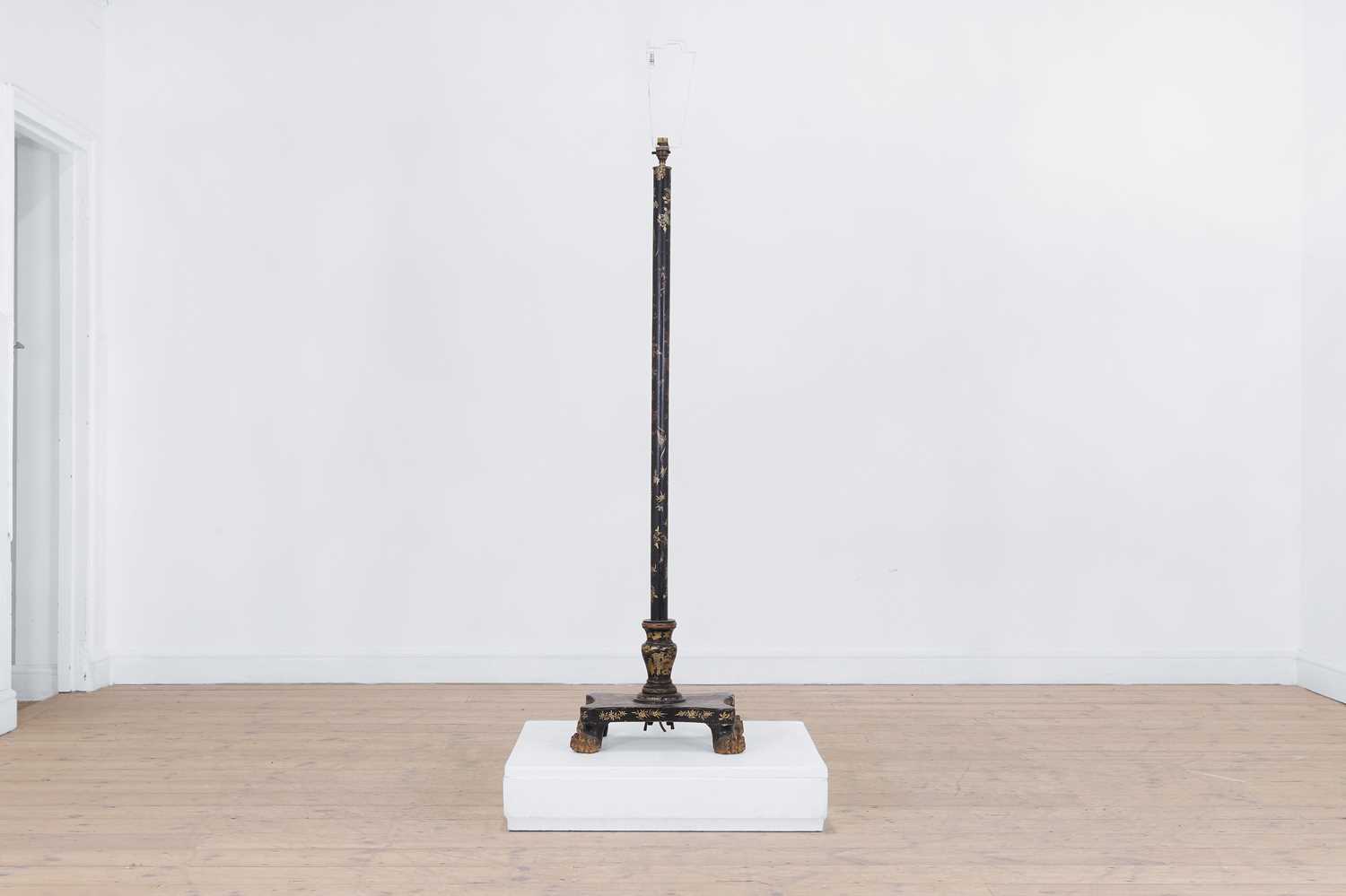 Lot 63 - An export lacquered floor lamp