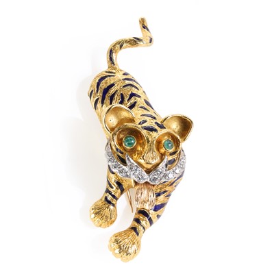 Lot 107 - An 18ct gold, enamel and diamond novelty brooch, by Kutchinsky