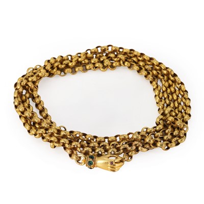 Lot 7 - An antique gilt metal guard chain