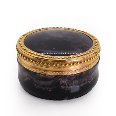 Lot 289 - A Continental gold mounted Blue John fluorite snuffbox, c.1780