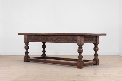 Lot 455 - A Charles I-style oak refectory table