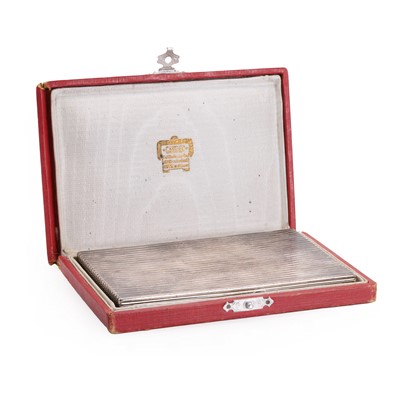 Lot 298 - A French Art Deco silver reeded cigarette case