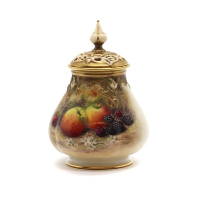 Lot 89 - A Royal Worcester porcelain pot pourri