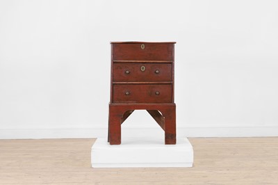 Lot 137 - A small painted oak and elm chest