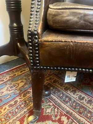 Lot 113 - A George III mahogany barrel-back armchair