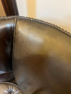 Lot 113 - A George III mahogany barrel-back armchair
