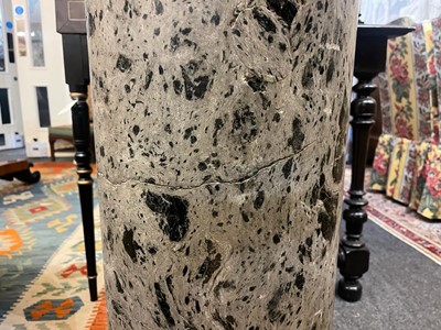 Lot 168 - A white and black grained marble column