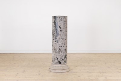 Lot 168 - A white and black grained marble column