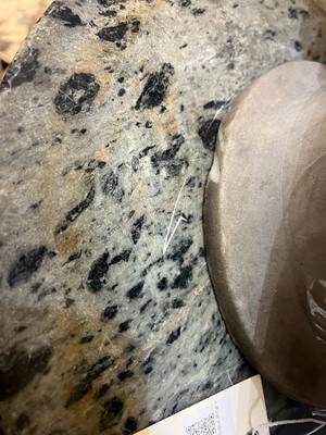 Lot 168 - A white and black grained marble column