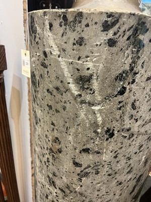 Lot 168 - A white and black grained marble column