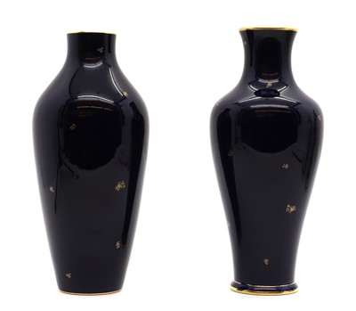 Lot 62 - Two Sèvres porcelain baluster vases