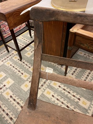 Lot 28 - A primitive elm joined bench