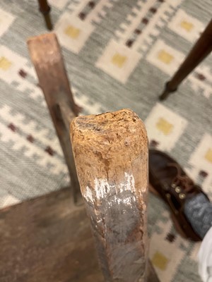 Lot 28 - A primitive elm joined bench