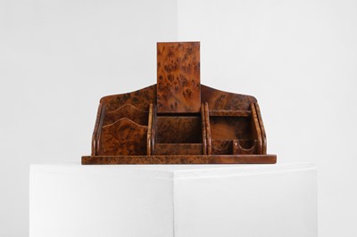 Lot 109 - A burr yew wood desk stand