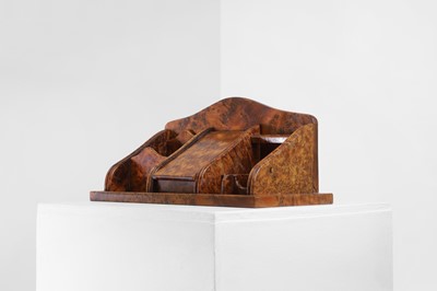 Lot 109 - A burr yew wood desk stand