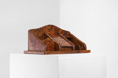 Lot 109 - A burr yew wood desk stand