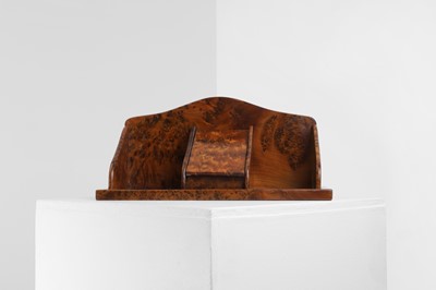 Lot 109 - A burr yew wood desk stand